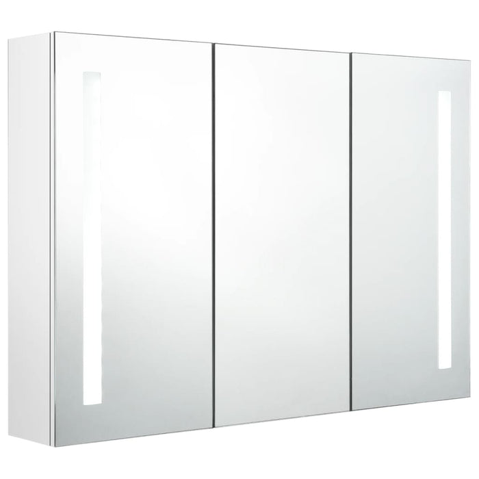 Mobile bagno specchio LED 89 x 14 x 62 cm bianco lucido 02_0006577