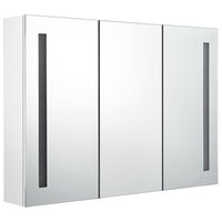 Mobile bagno specchio LED 89 x 14 x 62 cm bianco lucido 02_0006577