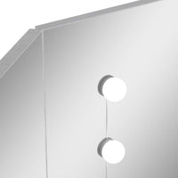 Tavolino Trucco Angolare con LED Grigio Cemento 111x54x141,5 cm cod mxl 71444