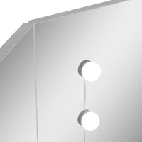 Toeletta tavolo da trucco mobile di design mobile per camera da letto angolare con LED 111 x 54 x 141,5 cm grigio 02_0006390