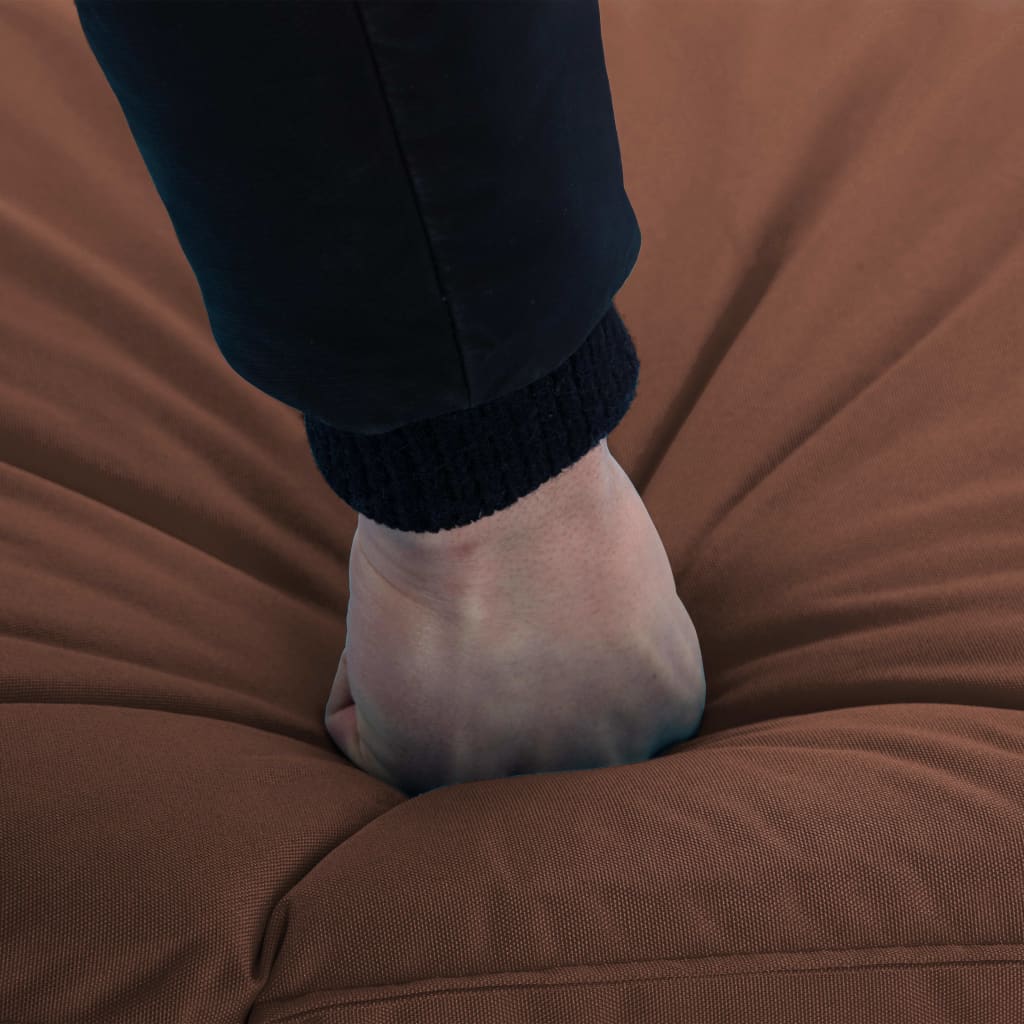 Lettino Prendisole Pieghevole in Tessuto Oxford Marrone 316049