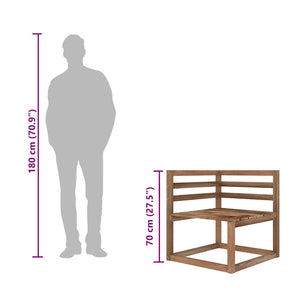 Divani Angolari Pallet da Giardino 2 pz Marrone Pino Impregnato 316192