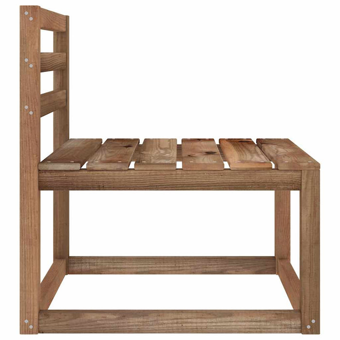 Set Salotto da Giardino 2pz Marrone in Legno di Pino Impregnato 316193