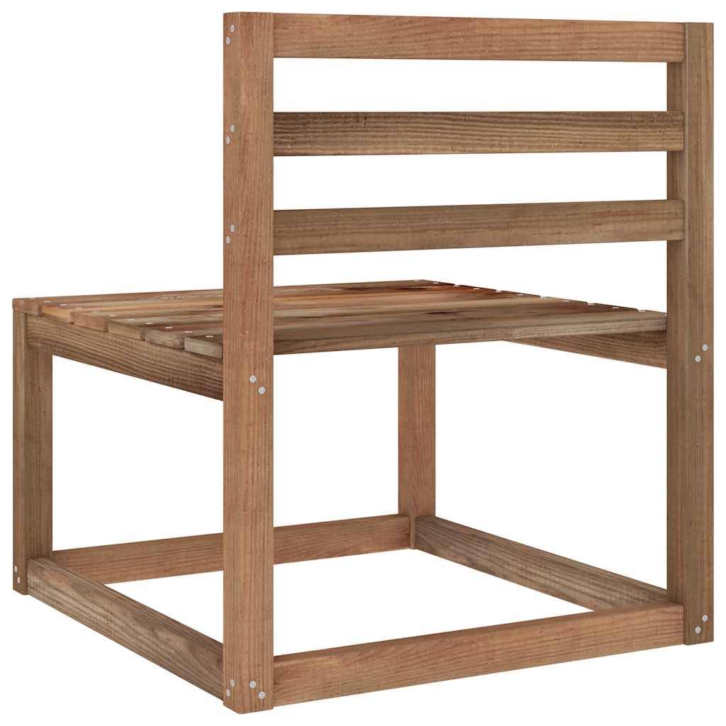 Set Salotto da Giardino 2pz Marrone in Legno di Pino Impregnato 316193