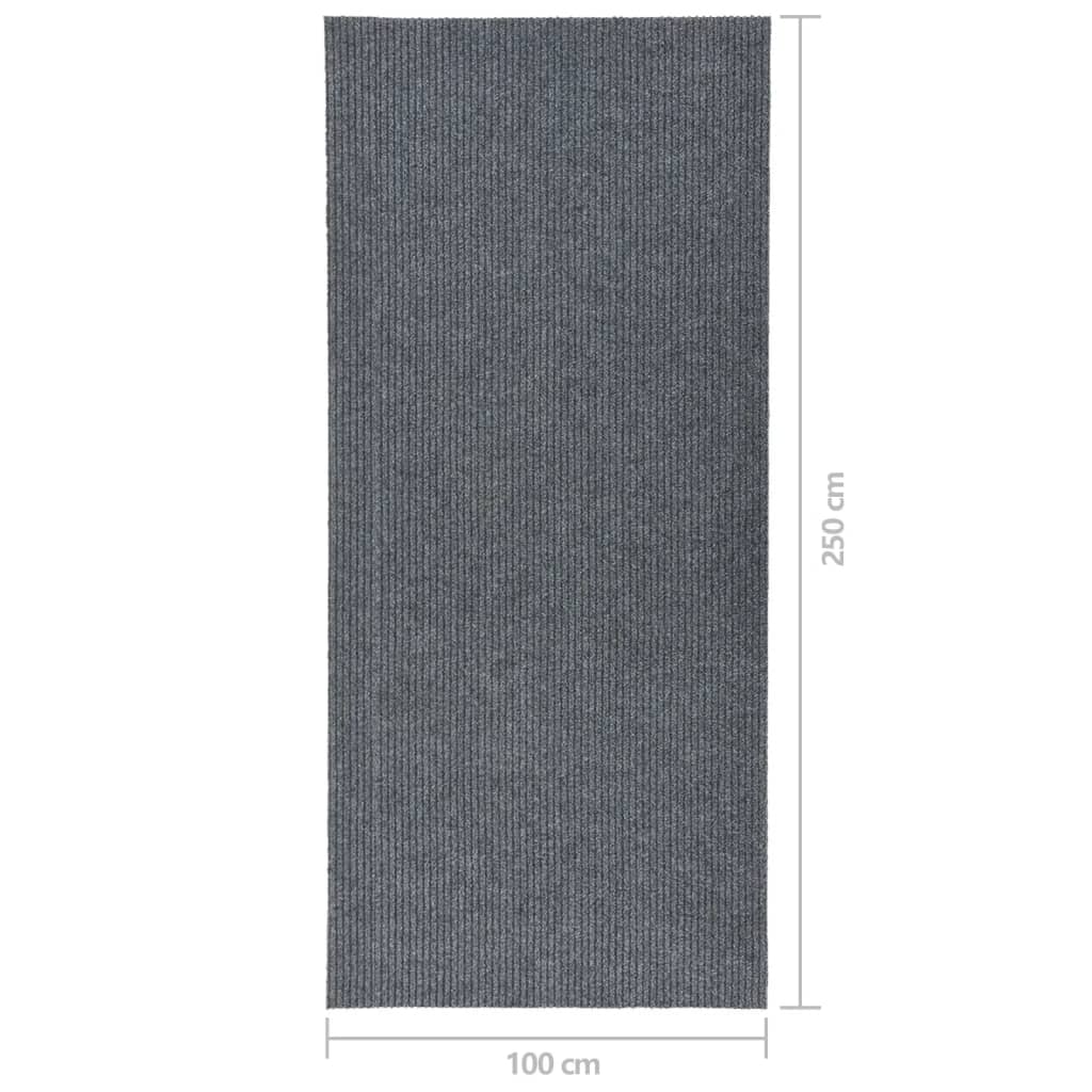Tappeto Corsia Acchiappa Polvere 100x250 cm Grigio 327177