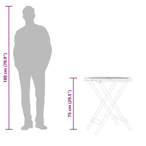 Tavolo da Giardino Pieghevole Ã˜60x75cm Massello di Eucalipto