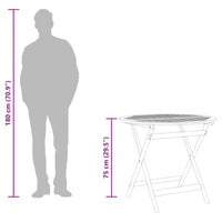 Tavolo da Giardino Pieghevole Ø90x75cm Massello di Eucalipto 312456