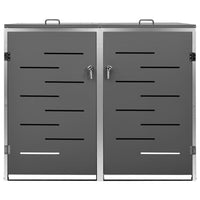 Copri Bidoni Pattumiera Doppia 138x77,5x112,5 cm Acciaio Inox 149555
