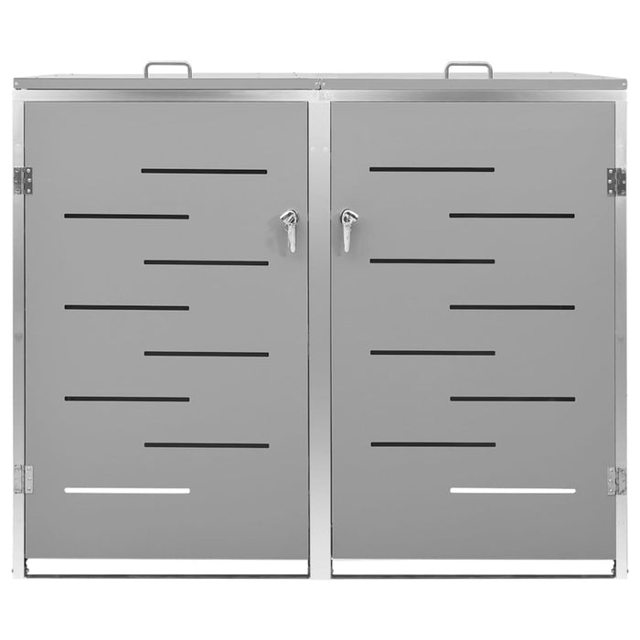 Copri Bidoni Pattume Doppio 138x77,5x115,5cm Acciaio Inox cod mxl 51405