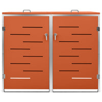 Copri Bidoni Pattumiera Doppia 138x77,5x112,5 cm Acciaio Inox 149563