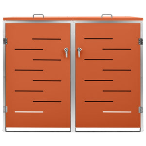 Copri Bidoni Pattumiera Doppia 138x77,5x112,5 cm Acciaio Inox 149563