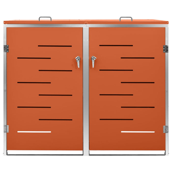 Copri Bidoni Pattumiera Doppia 138x77,5x112,5 cm Acciaio Inox 149563