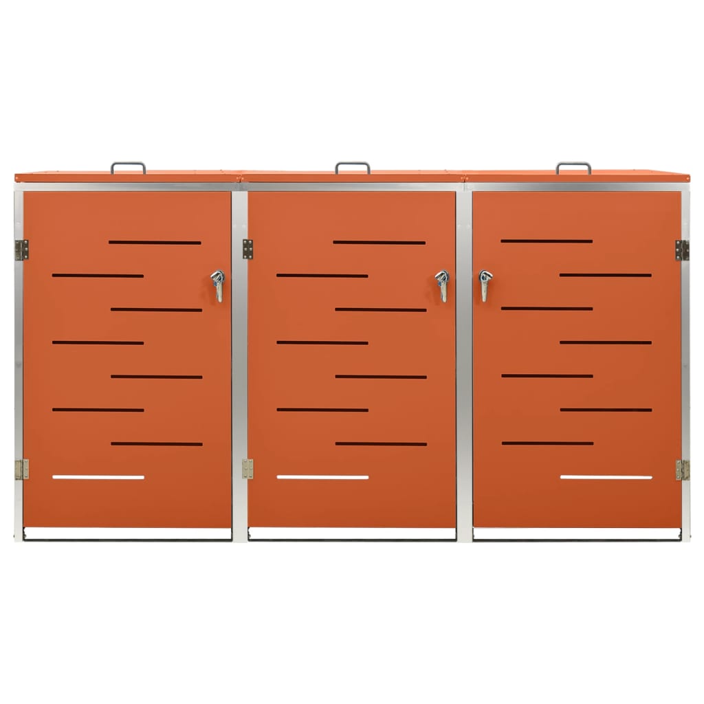 Copribidone per Spazzatura Triplo 207x77,5x112,5cm Acciaio Inox 149564