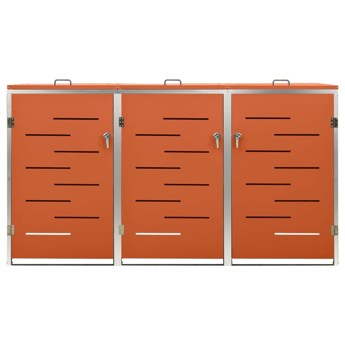 Copribidone per Spazzatura Triplo 207x77,5x112,5cm Acciaio Inox 149564