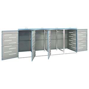 Copri Bidoni Pattume Quadruplo 276,5x77,5x112,5 cm Acciaio Inox 149569