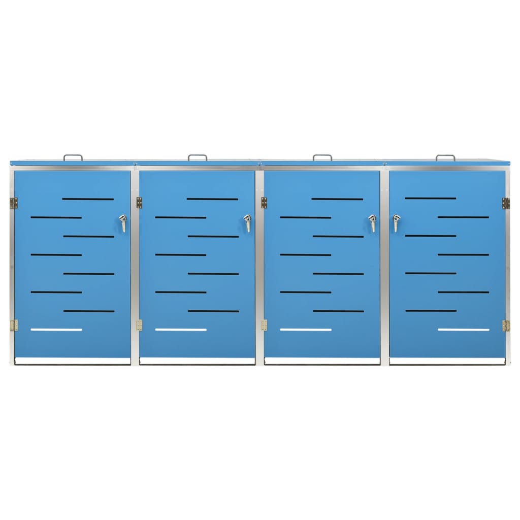 Copri Bidoni Pattume Quadruplo 276,5x77,5x115,5cm Acciaio Inox cod mxl 47548