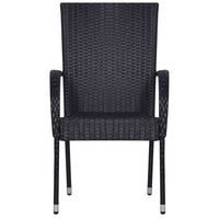 Set Mobili da Pranzo per Giardino 3 pz Nero 3068698