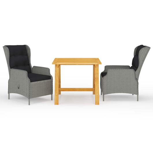 Set Mobili da Pranzo per Giardino 3 pz Grigio Chiaro cod mxl 36066