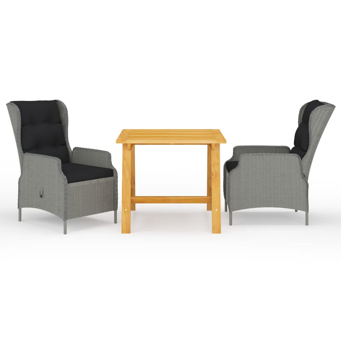 Set Mobili da Pranzo per Giardino 3 pz Grigio Chiaro cod mxl 36066