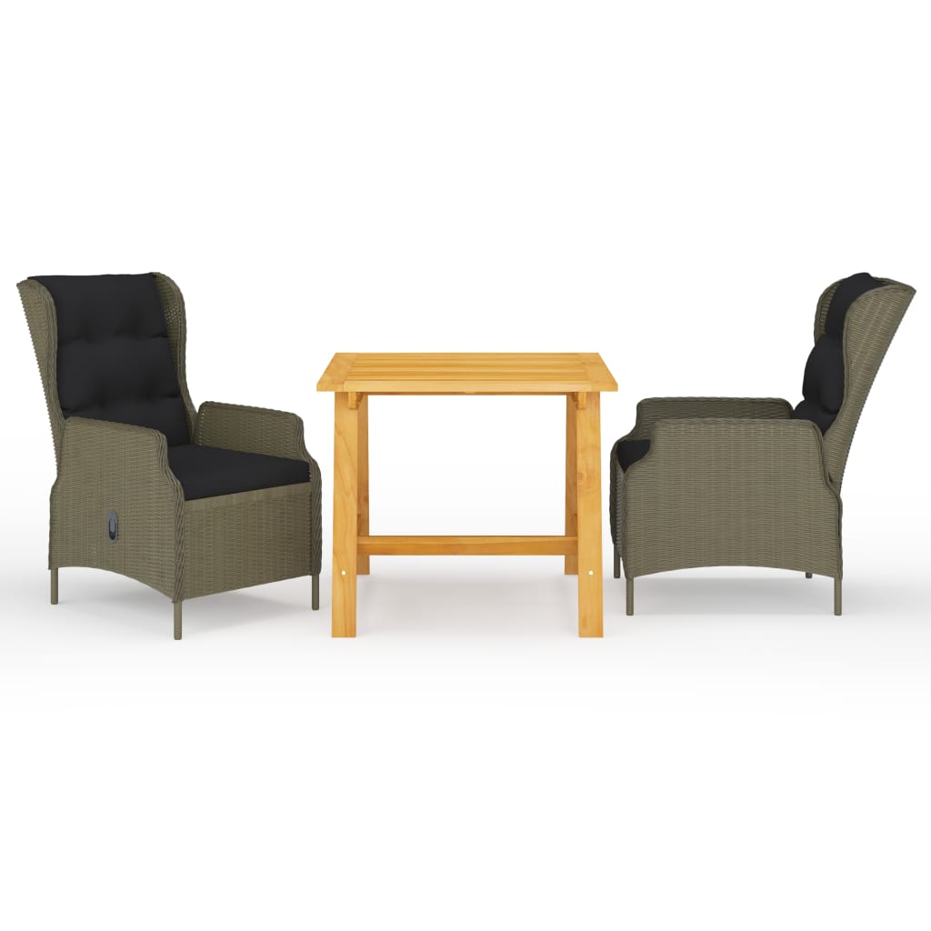 Set Mobili da Pranzo per Giardino 3 pz Marrone cod mxl 36070