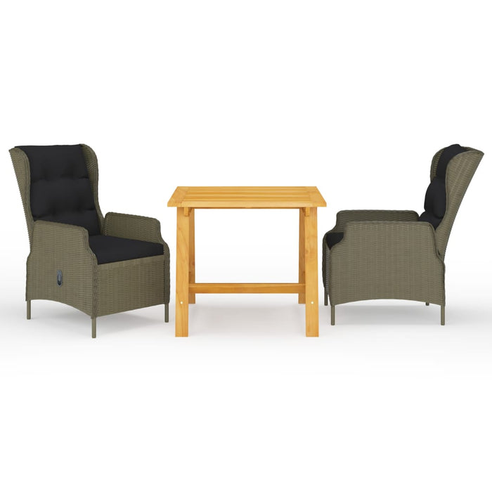 Set Mobili da Pranzo per Giardino 3 pz Marrone cod mxl 36070