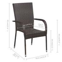 Set Mobili da Pranzo per Giardino 5 pz Marrone cod mxl 49252