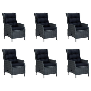 Set Mobili da Pranzo per Giardino 7 pz Grigio Scuro cod mxl 43603