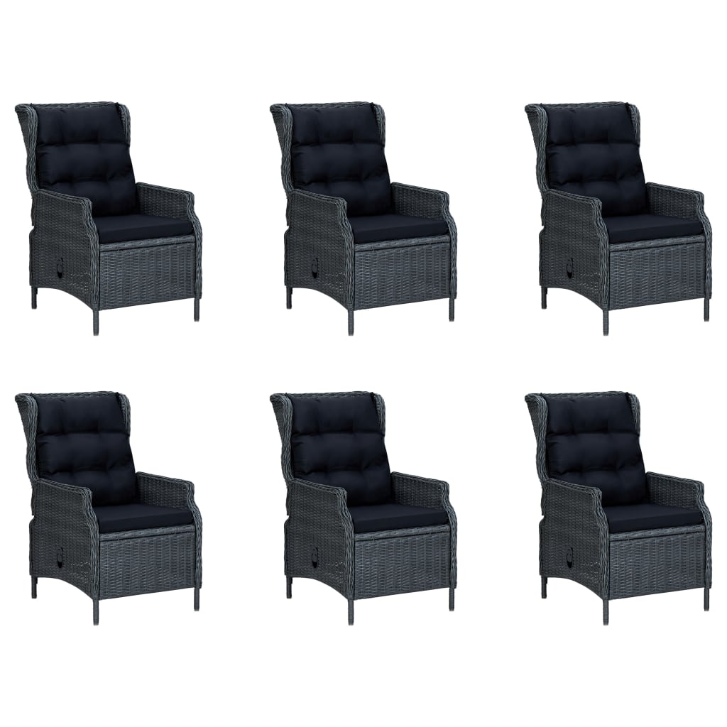 Set Mobili da Pranzo per Giardino 7 pz Grigio Scuro 3068841