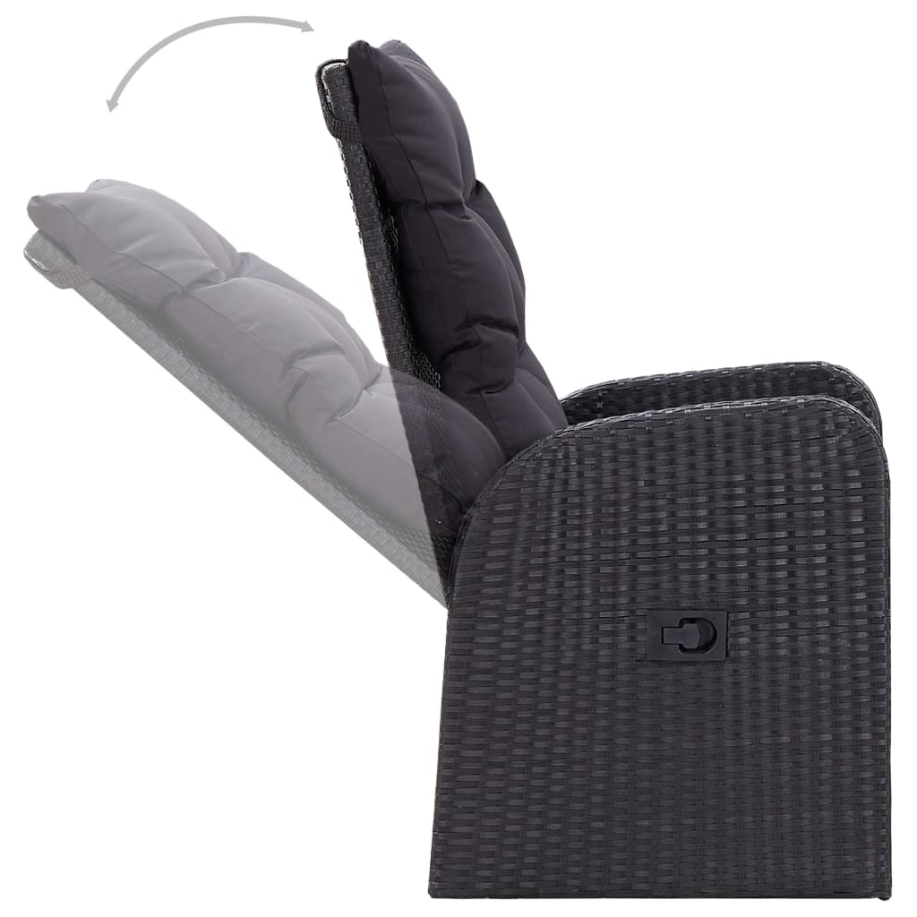 Set Mobili da Pranzo per Giardino 5 pz Nero cod mxl 48726