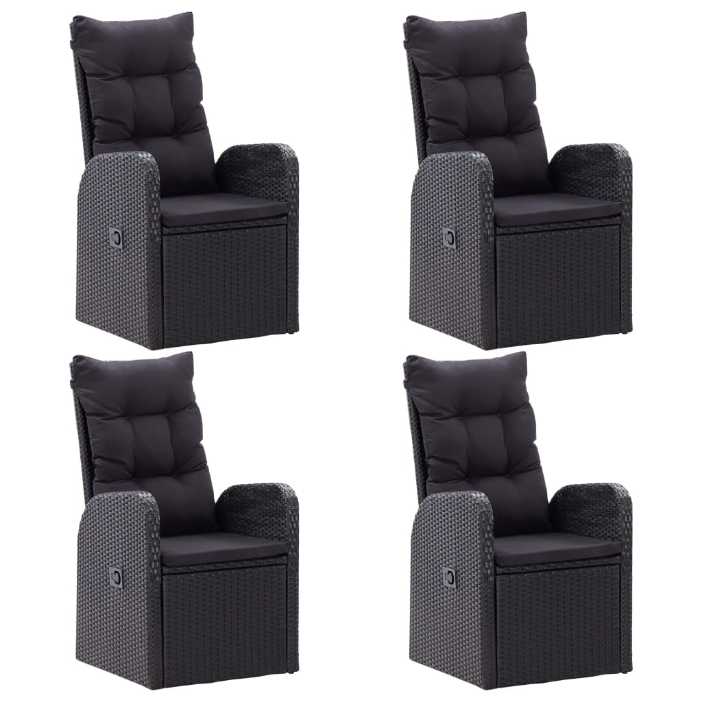 Set Mobili da Pranzo per Giardino 5 pz Nero 3067719