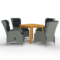 Set Mobili da Pranzo per Giardino 5 pz Grigio Chiaro cod mxl 41190