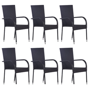 Set Mobili da Pranzo per Giardino 7 pz Nero 3067787