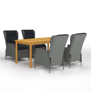 Set Mobili da Pranzo per Giardino 5 pz Grigio Chiaro cod mxl 47531