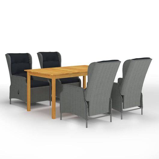 Set Mobili da Pranzo per Giardino 5 pz Grigio Chiaro cod mxl 47531