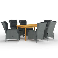 Set Mobili da Pranzo per Giardino 7 pz Grigio Chiaro cod mxl 41187