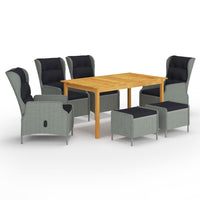 Set Mobili da Pranzo per Giardino 7 pz Grigio cod mxl 36096