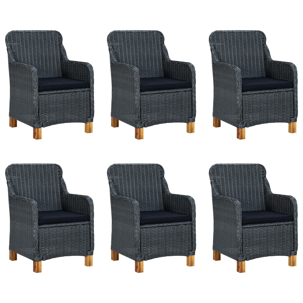 Set Mobili da Pranzo per Giardino 7 pz Grigio Scuro 3067851