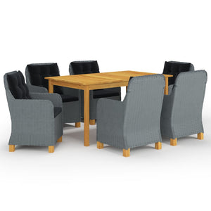 Set Mobili da Pranzo per Giardino 7 pz Grigio Chiaro cod mxl 43066