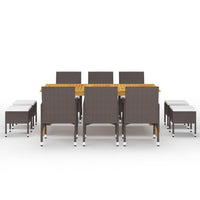 Set Mobili da Pranzo per Giardino 11 pz Marrone 3067874