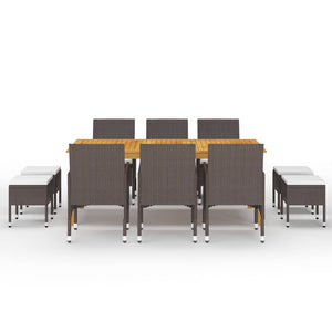 Set Mobili da Pranzo per Giardino 11 pz Marrone 3067874