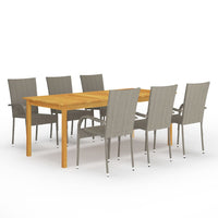 Set Mobili da Pranzo per Giardino 7 pz Grigio cod mxl 51646