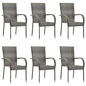 Set Mobili da Pranzo per Giardino 7 pz Grigio cod mxl 51646