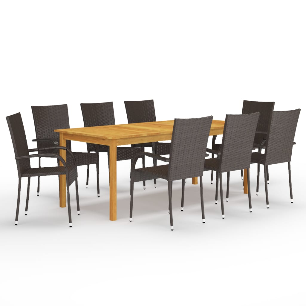 Set da Pranzo da Giardino 9 pz Marrone cod mxl 52448