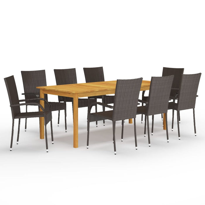 Set da Pranzo da Giardino 9 pz Marrone cod mxl 52448