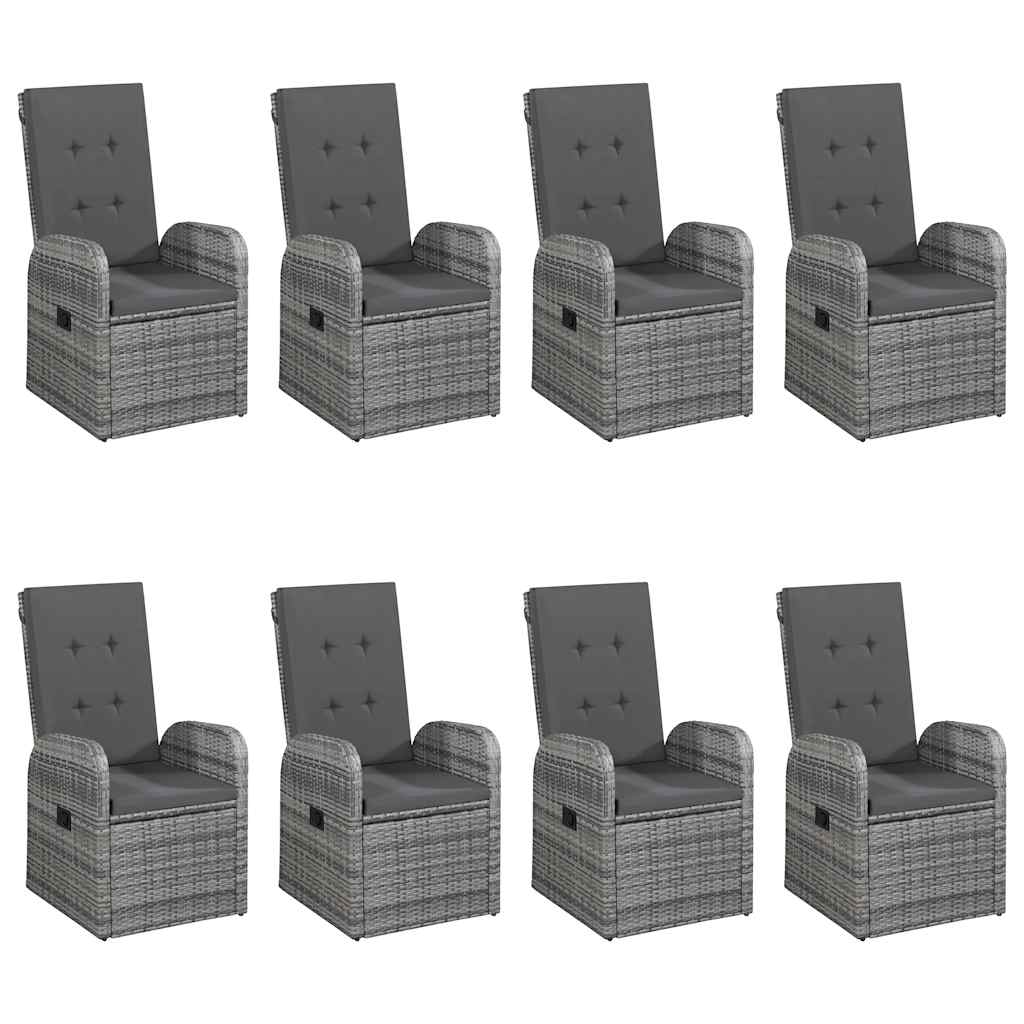 Set da Pranzo da Giardino 9 pz Grigio 3067904