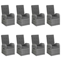 Set da Pranzo da Giardino 9 pz Grigio 3067904