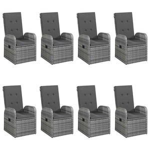 Set da Pranzo da Giardino 9 pz Grigio 3067904