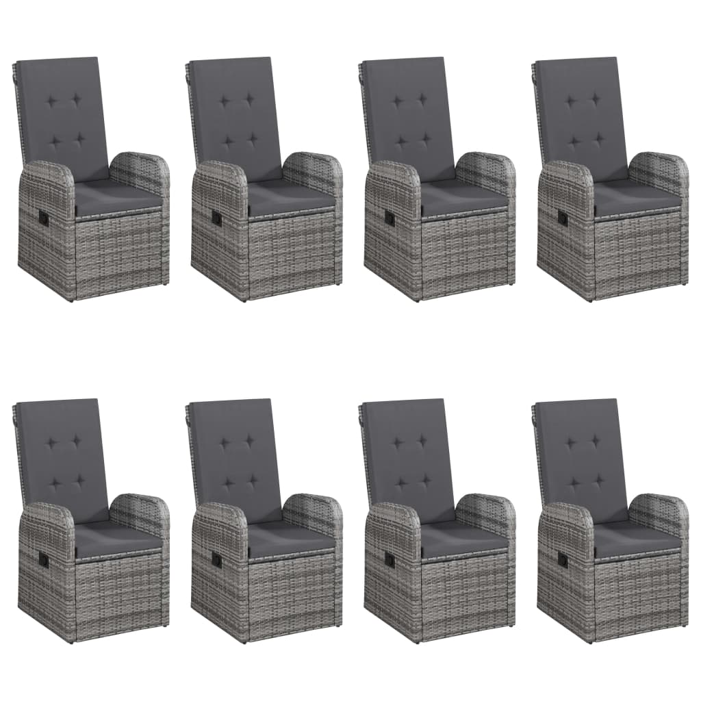 Set da pranzo da giardino mobili da esterno 9 pezzi grigio 02_0014091