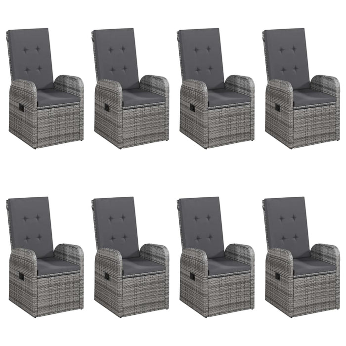 Set da pranzo da giardino mobili da esterno 9 pezzi grigio 02_0014091
