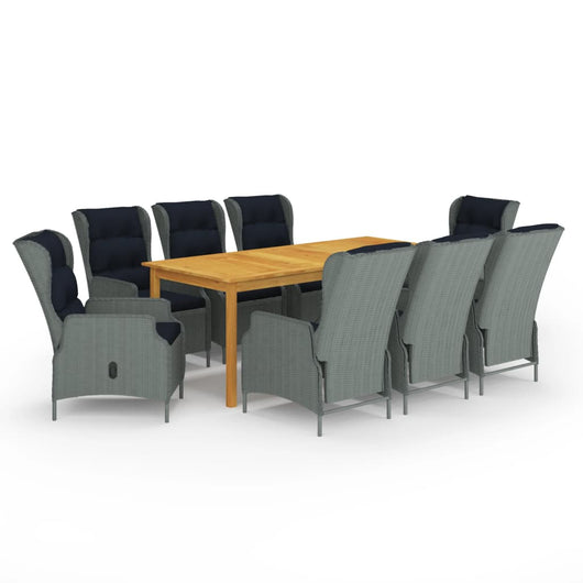 Set da Pranzo da Giardino 9 pz Grigio Chiaro cod mxl 36085